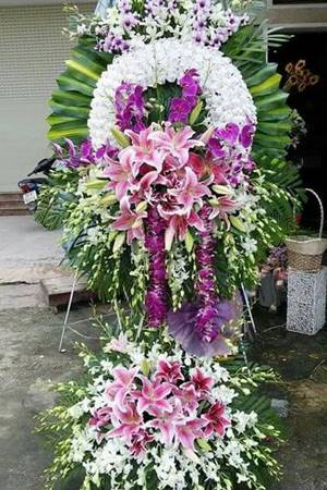 HV220 Hoa kính viếng đám tang phường Đằng Giang Ngô Quyền Hải Phòng