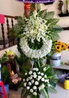 HV235 Lẵng hoa viếng đám ma phường Hữu Nghị Hòa Bình