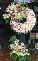 HV227 Lẵng hoa viếng tang phường Quốc Tử Giám Đống Đa Hà Nội