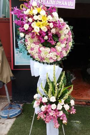 HV222 Hoa cườm viếng đám tang phường 26 quận Bình Thạnh